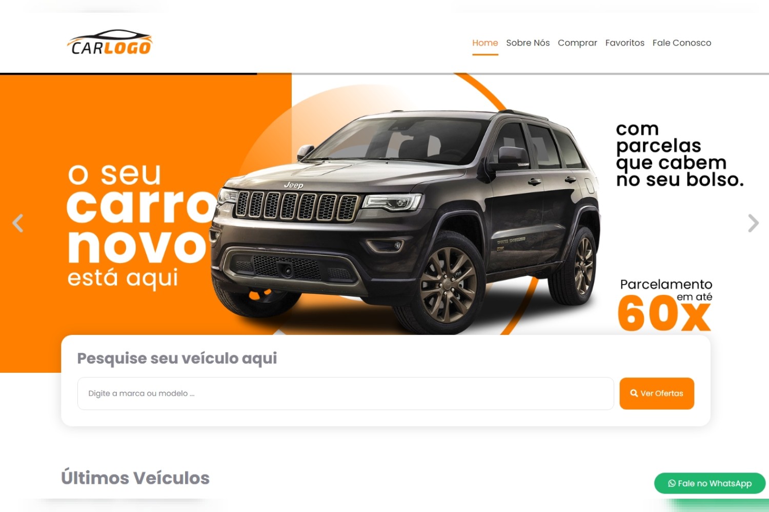 Criar Site Venda de Carros Veículos Novos Usados Seminovos Template WordPress Fácil de Editar