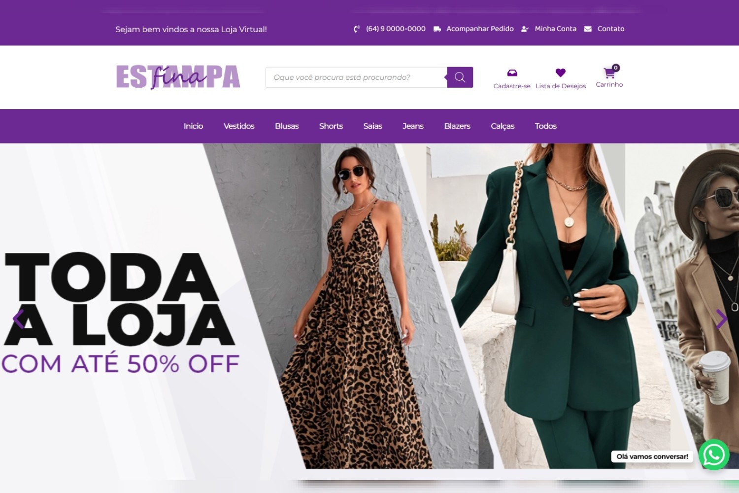 Loja Fina Estampa em WordPress Hello Elementor é Elementor FREE