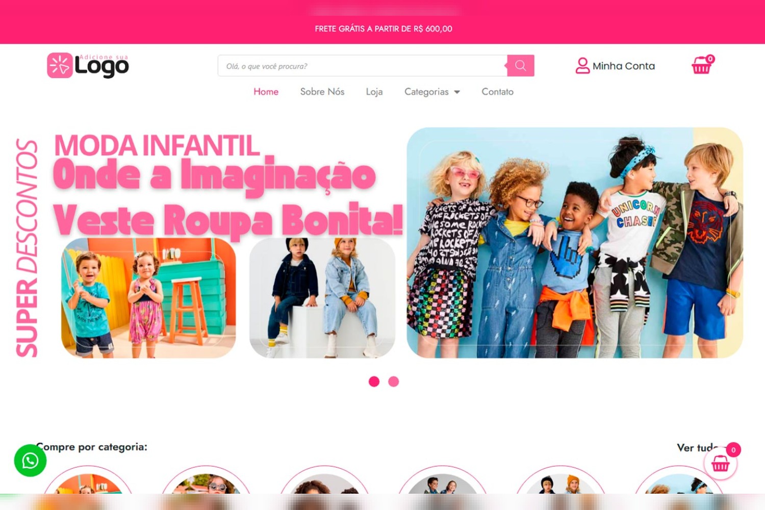 Loja Moda Infantil em WordPress