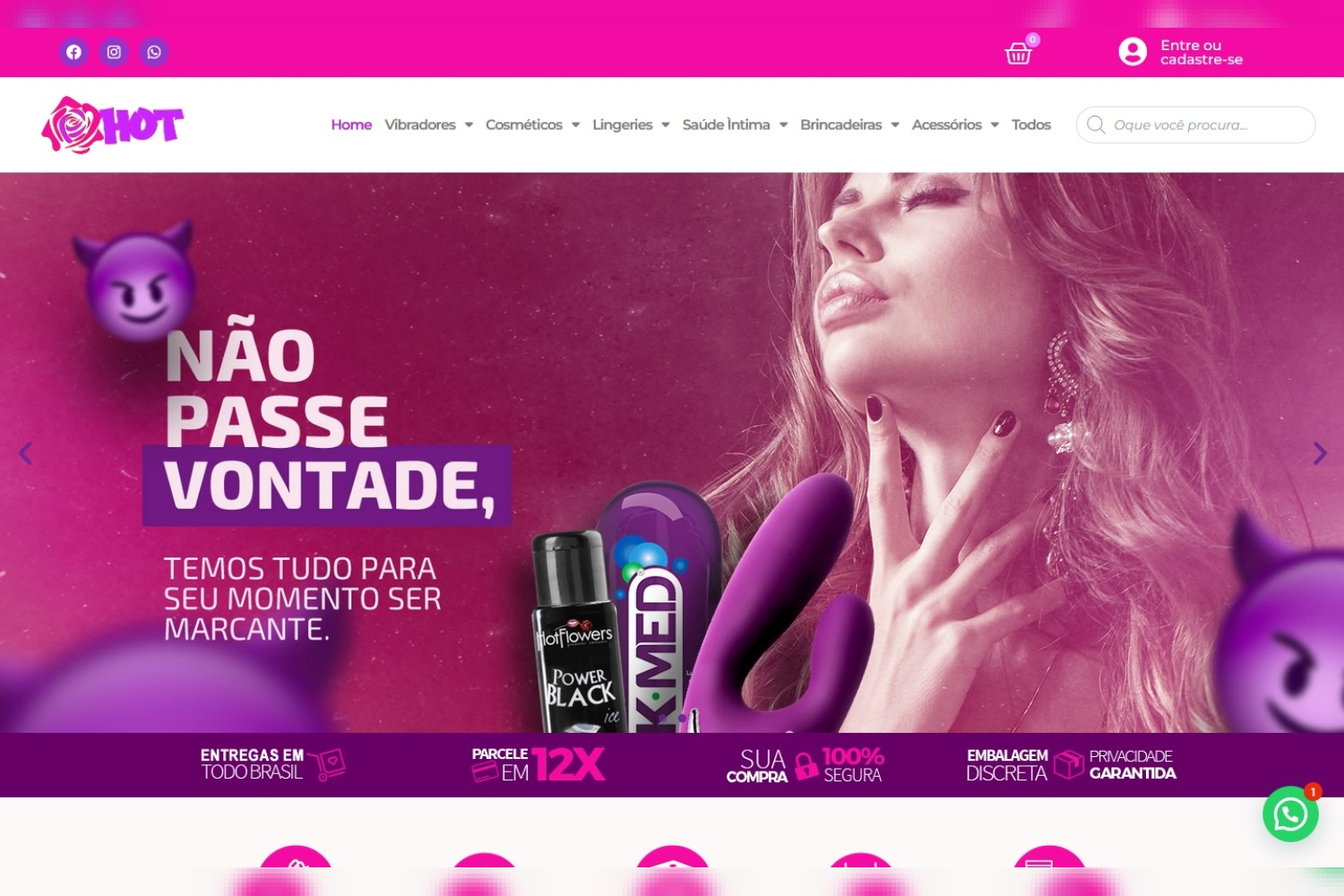 Loja Rosa Hot em WordPress