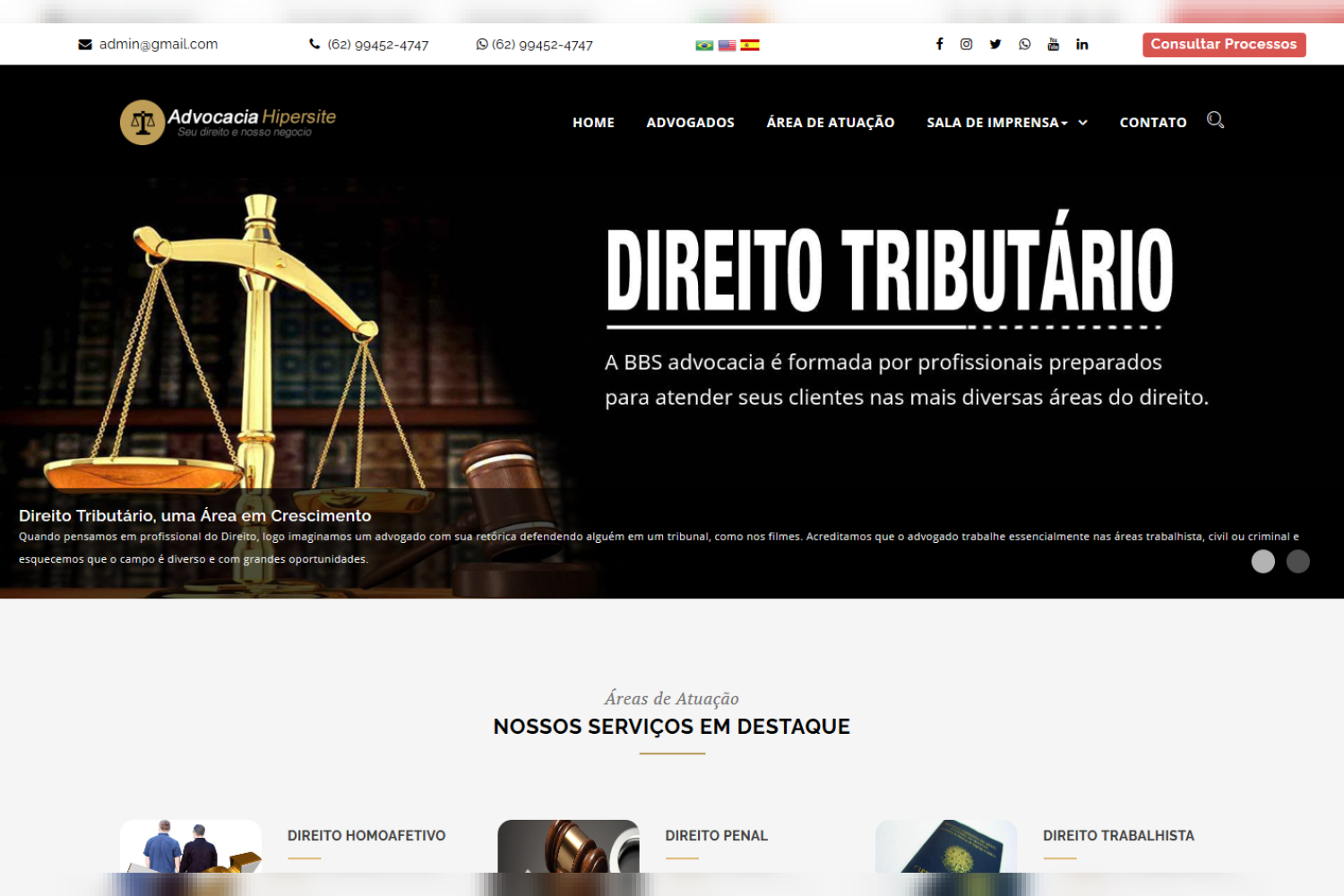Script Site Advogado Black Responsivo