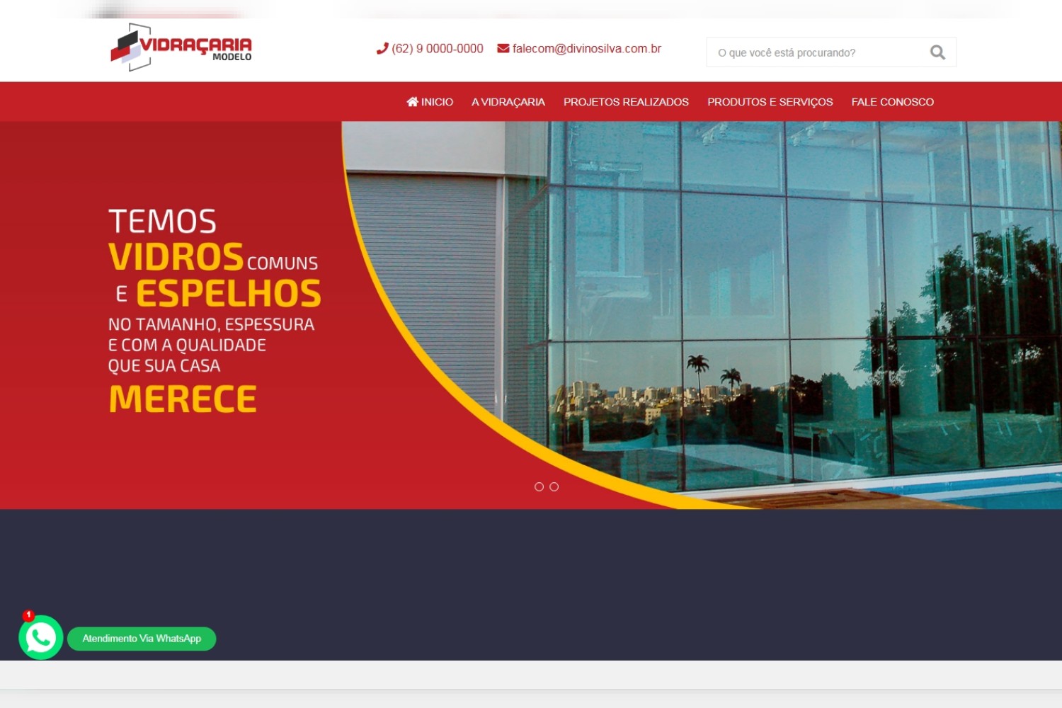 Script Site Pronto em PHP para Vidraçaria