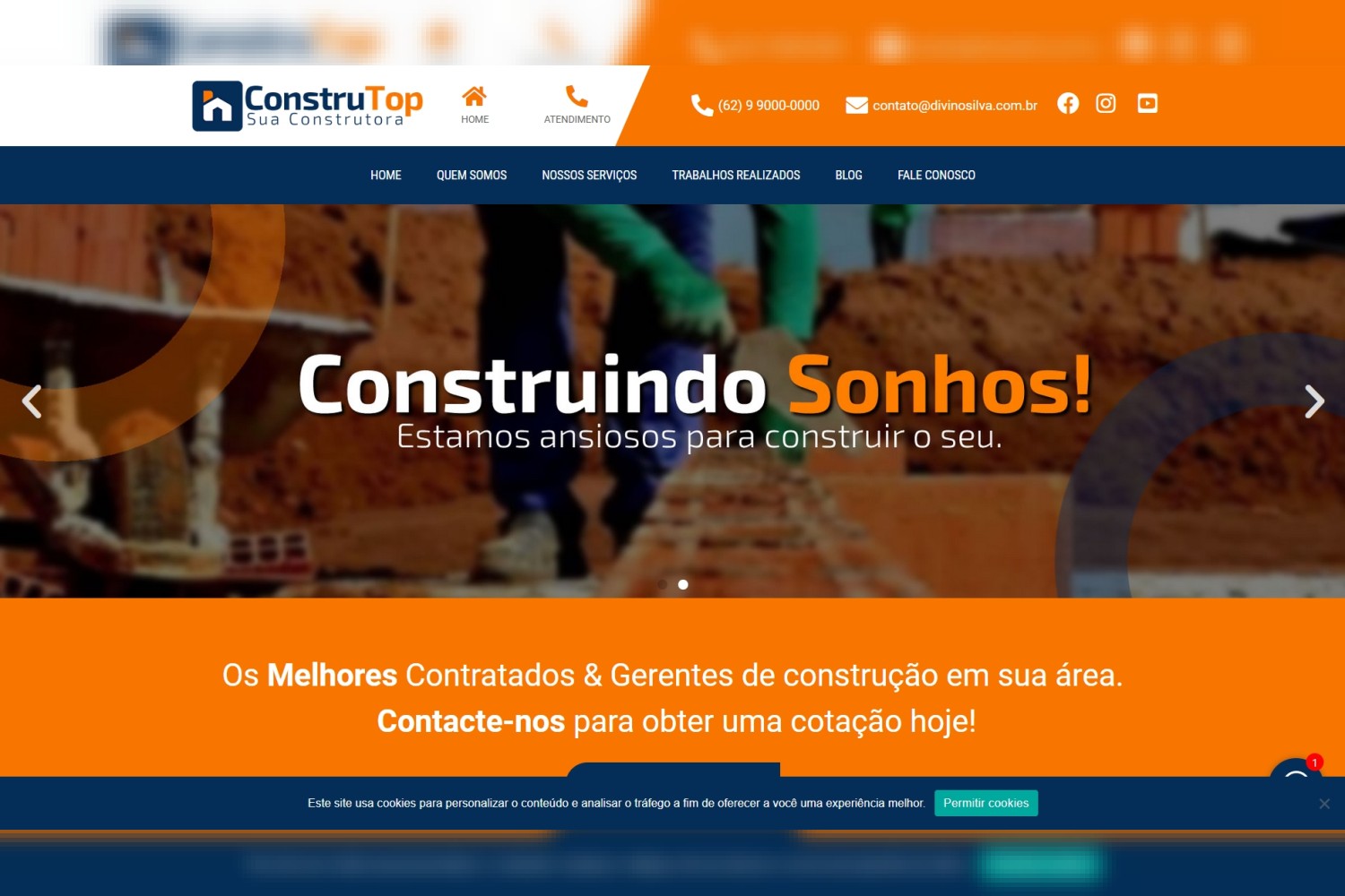 Site em WordPress ConstruTop Sua Construtora