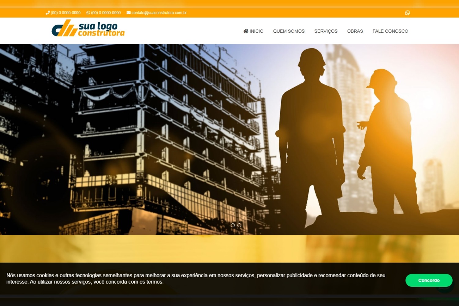 Site Institucional em PHP Tema Construção