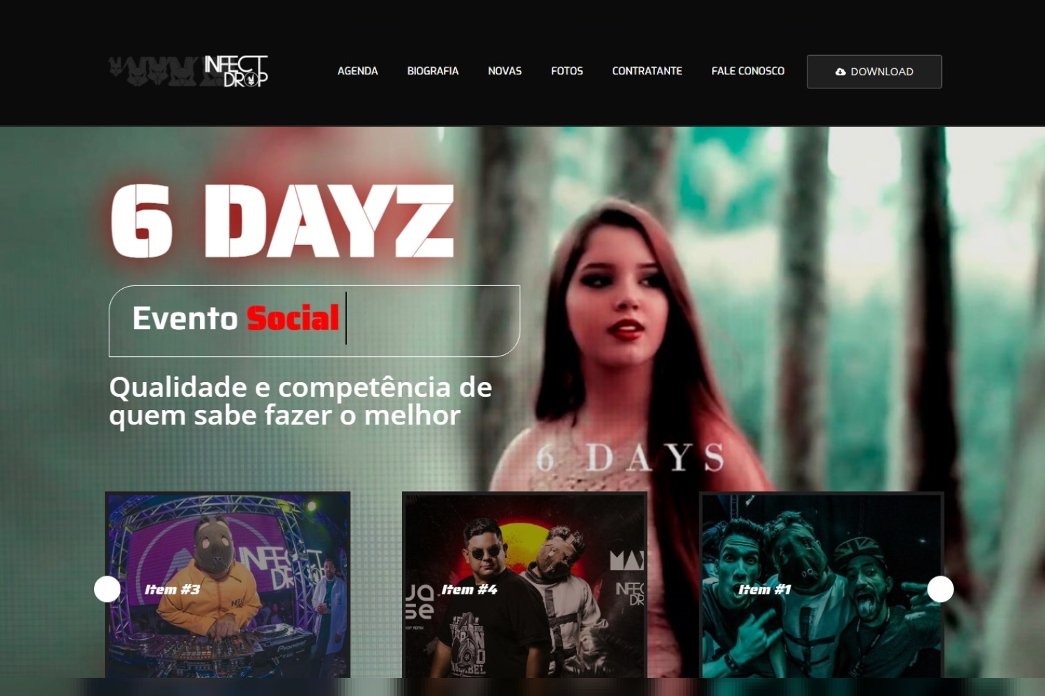 Site para DJs ou Cantores em WordPress + Elementor, JetEngine