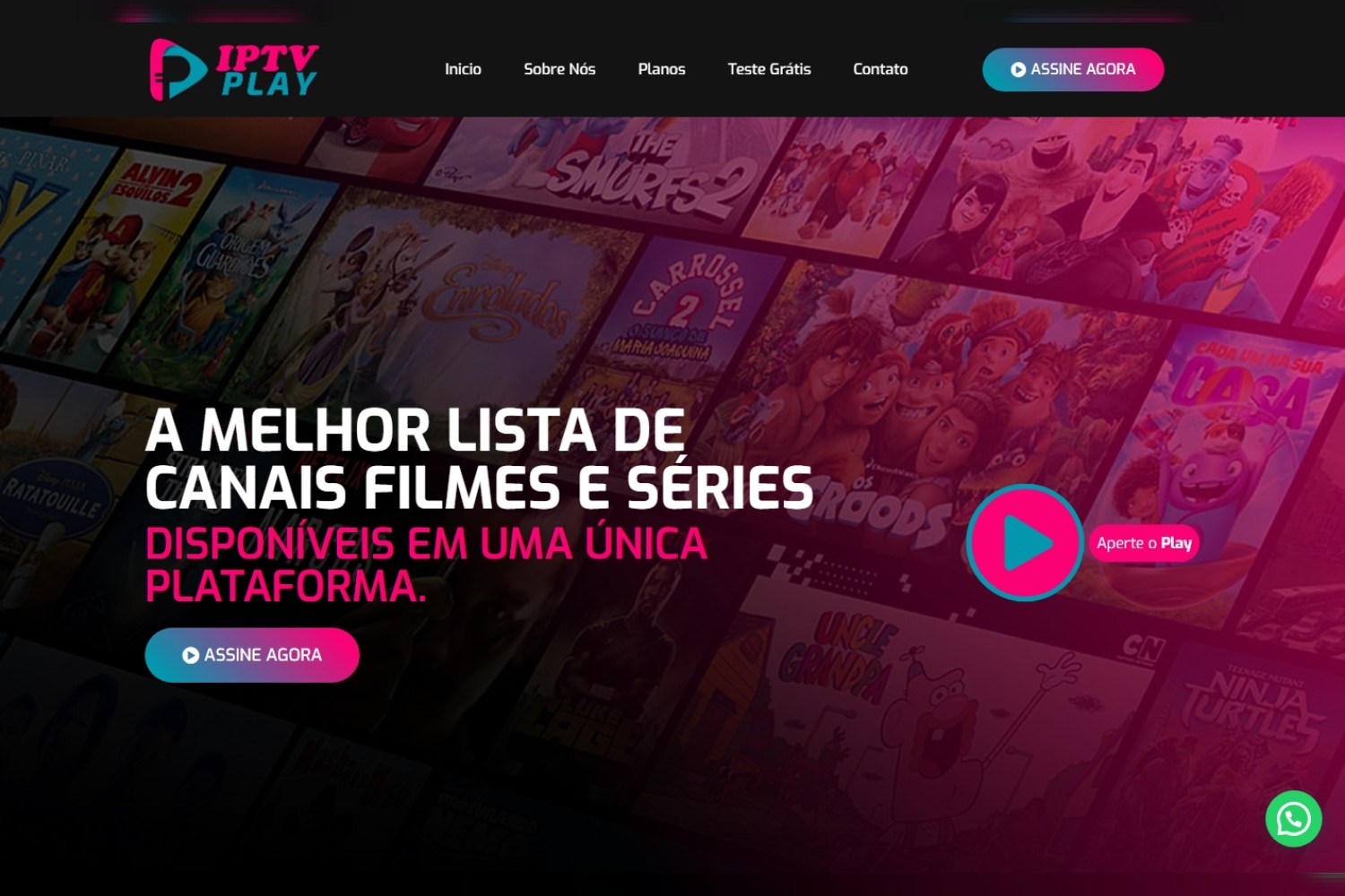 Site para IPTV em WordPress