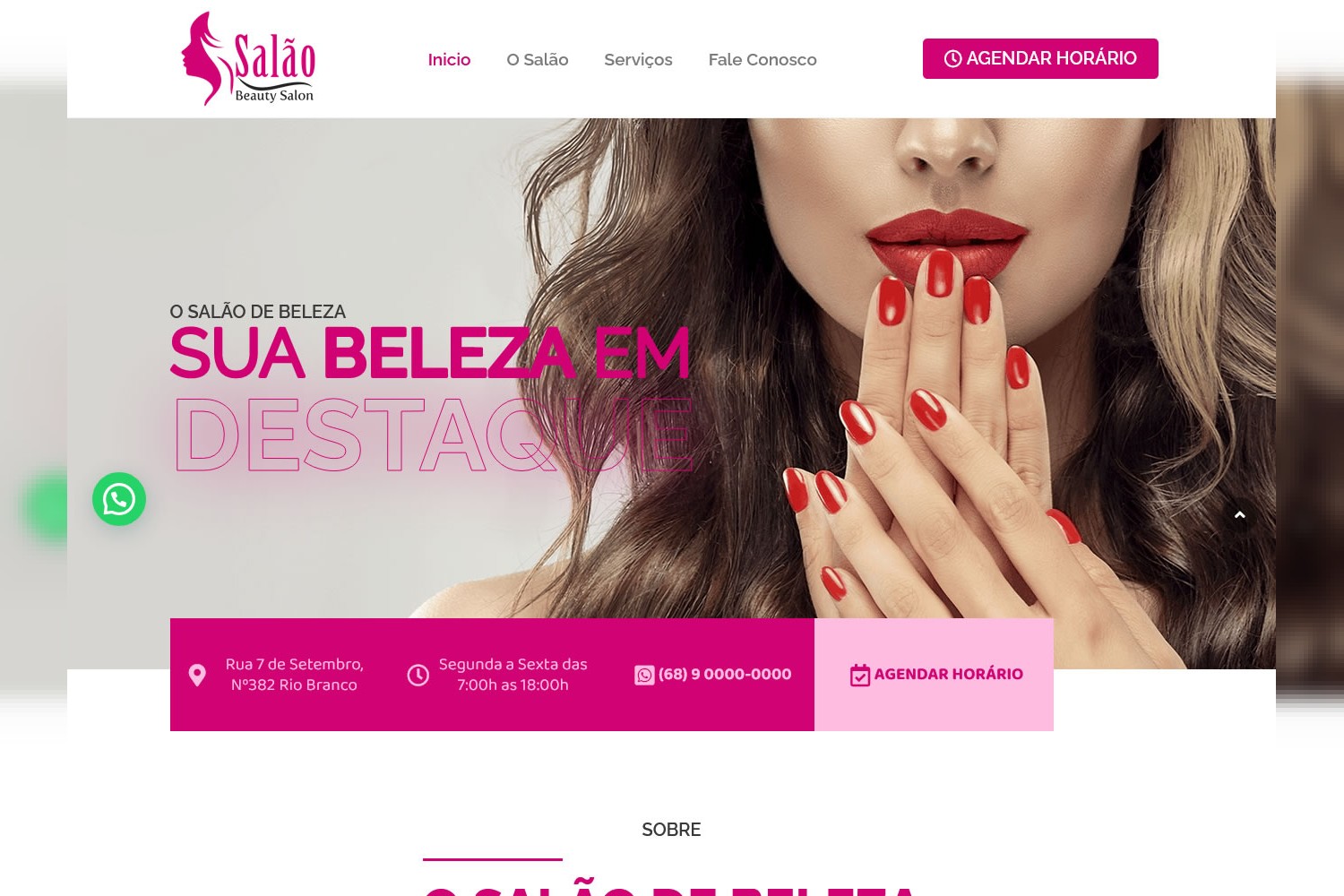 Site para Salão de Beleza em WordPress + Elementor
