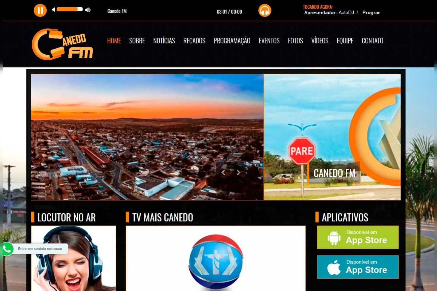 Site Para Web Rádio Responsivo Administrável Completo