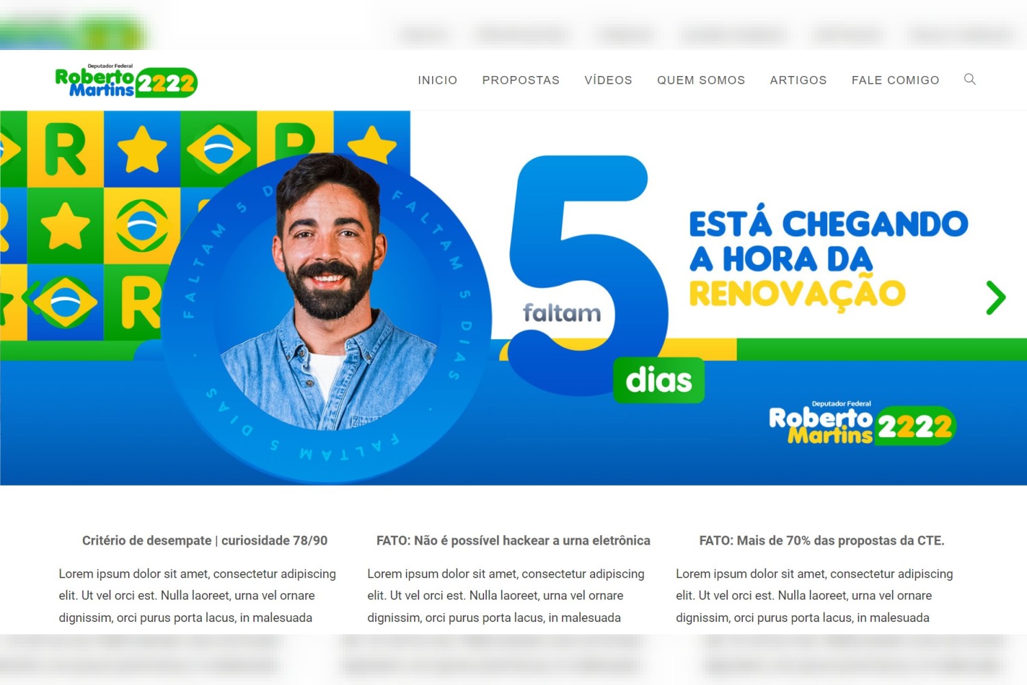 Site Pronto para Políticos em WordPress + Elementor