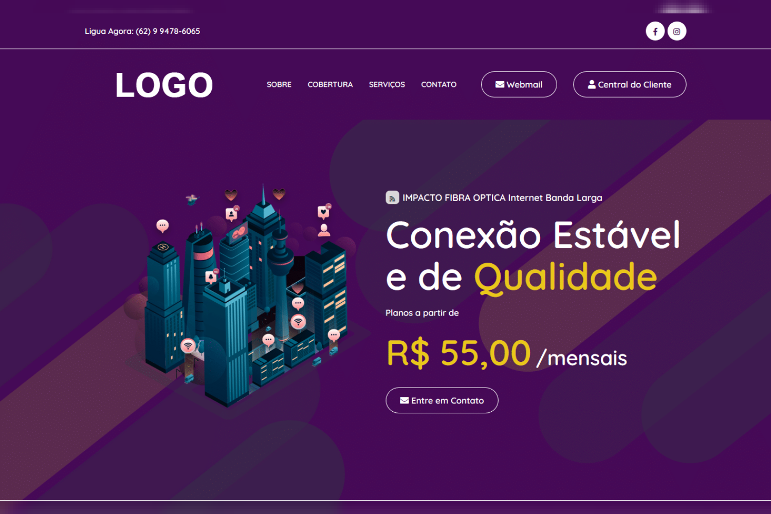 Site Provedor Internet + painel Admin 100% responsivo