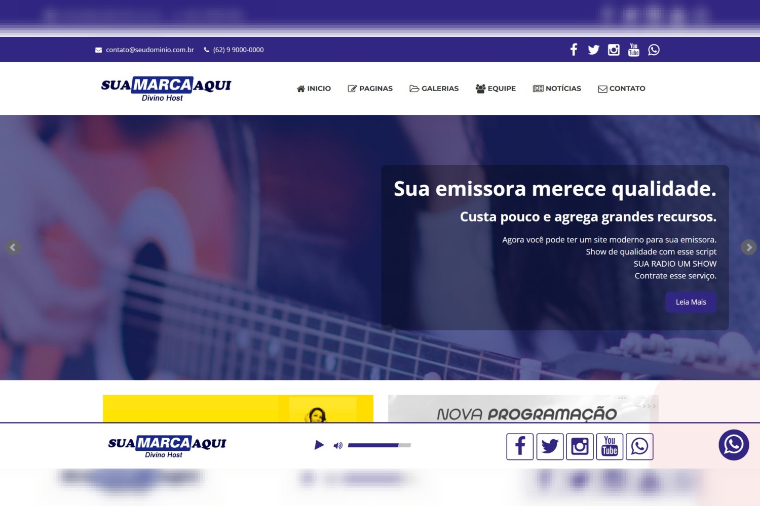 Web Rádio V2 - CMS Gerenciável 100% Responsiva